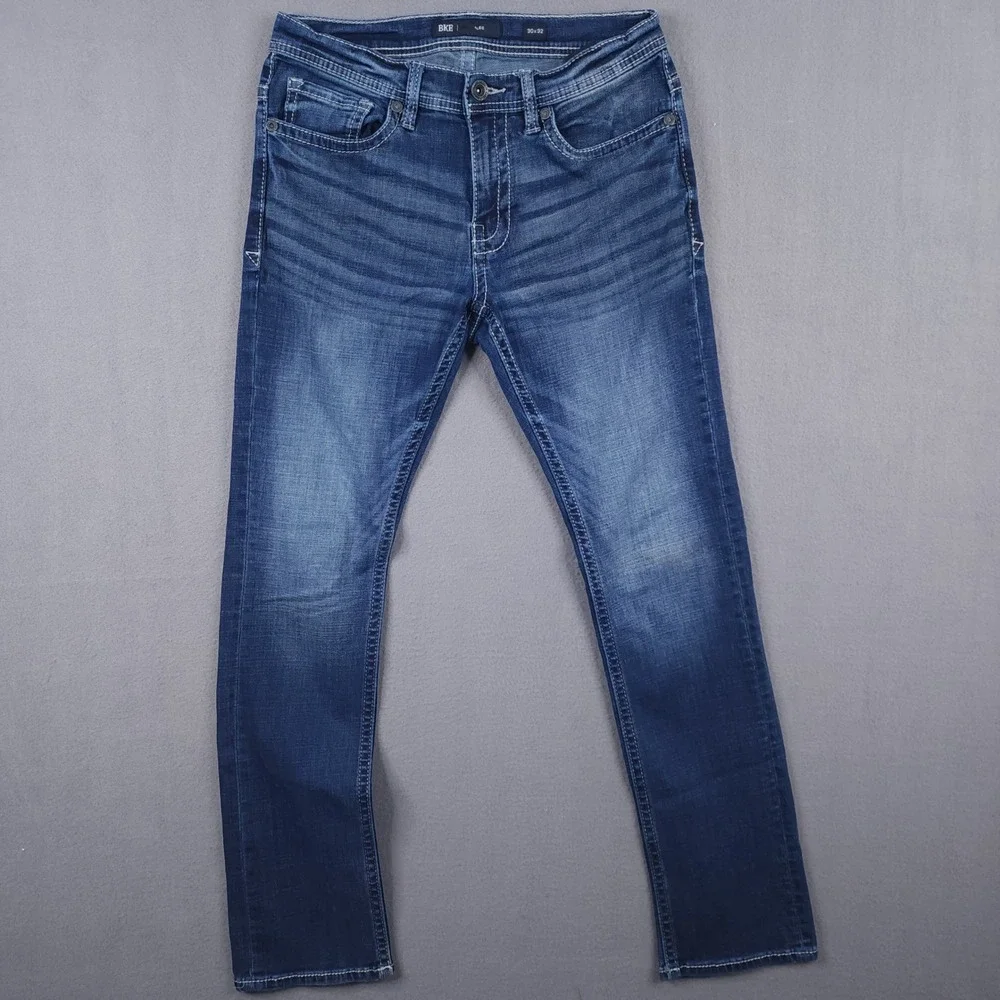 BKE Jake Straight Jeans Mens 30x32 Medium Wash Stretch Denim Lot Of 2‎ Pair